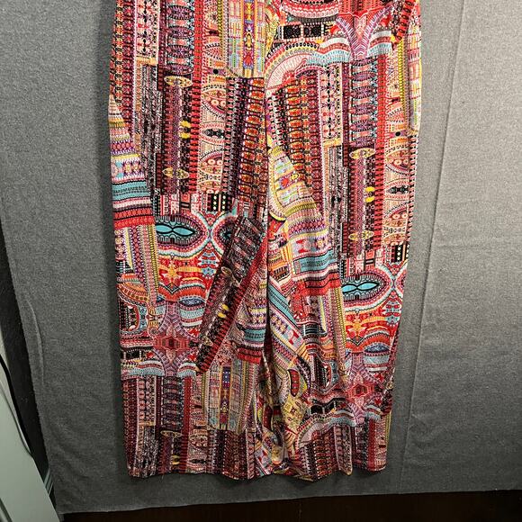 Attitudes by Renee Regular Printed Como Jersey Jumpsuit Orange Boho, Medium - Picture 6 of 16